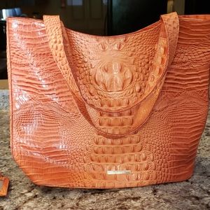 Peach/Orange Brahmin Bag and Credit card wallet